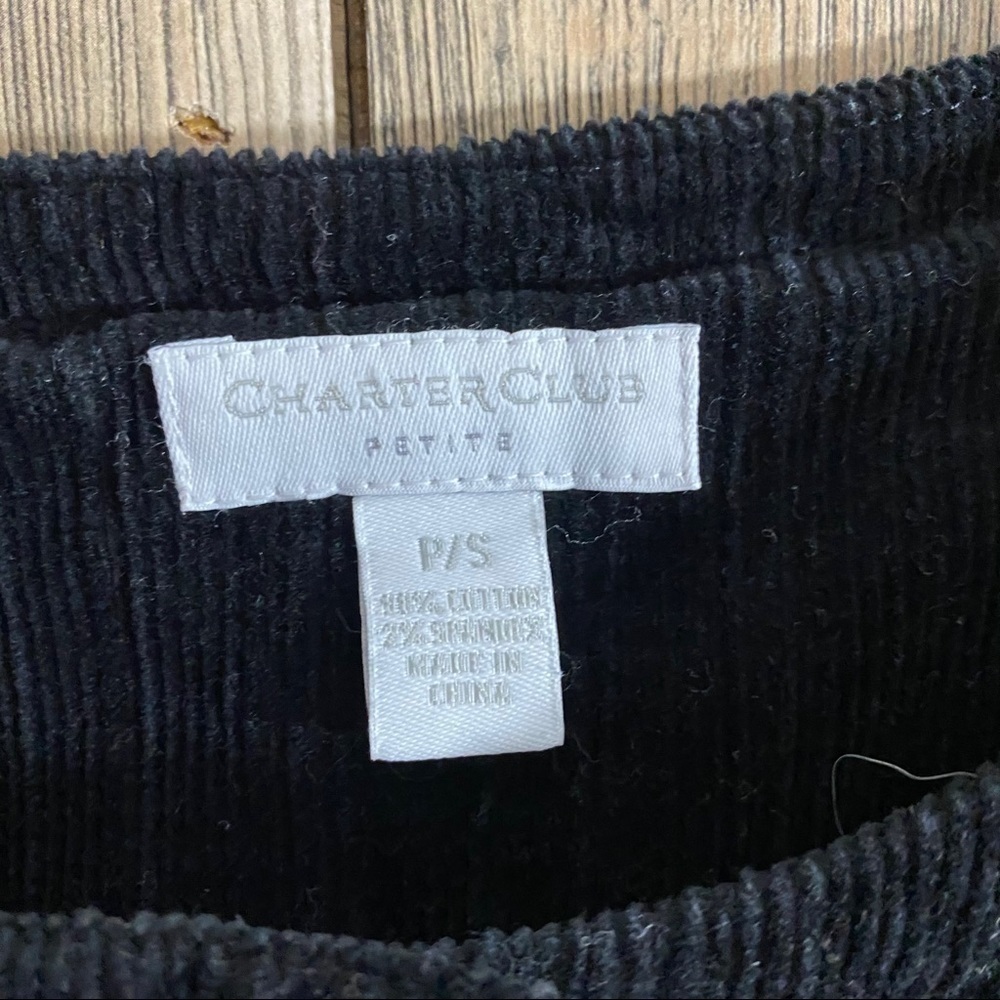 CHARTER Club Black Corduroy Button Front Jacket - Picture 3 of 5